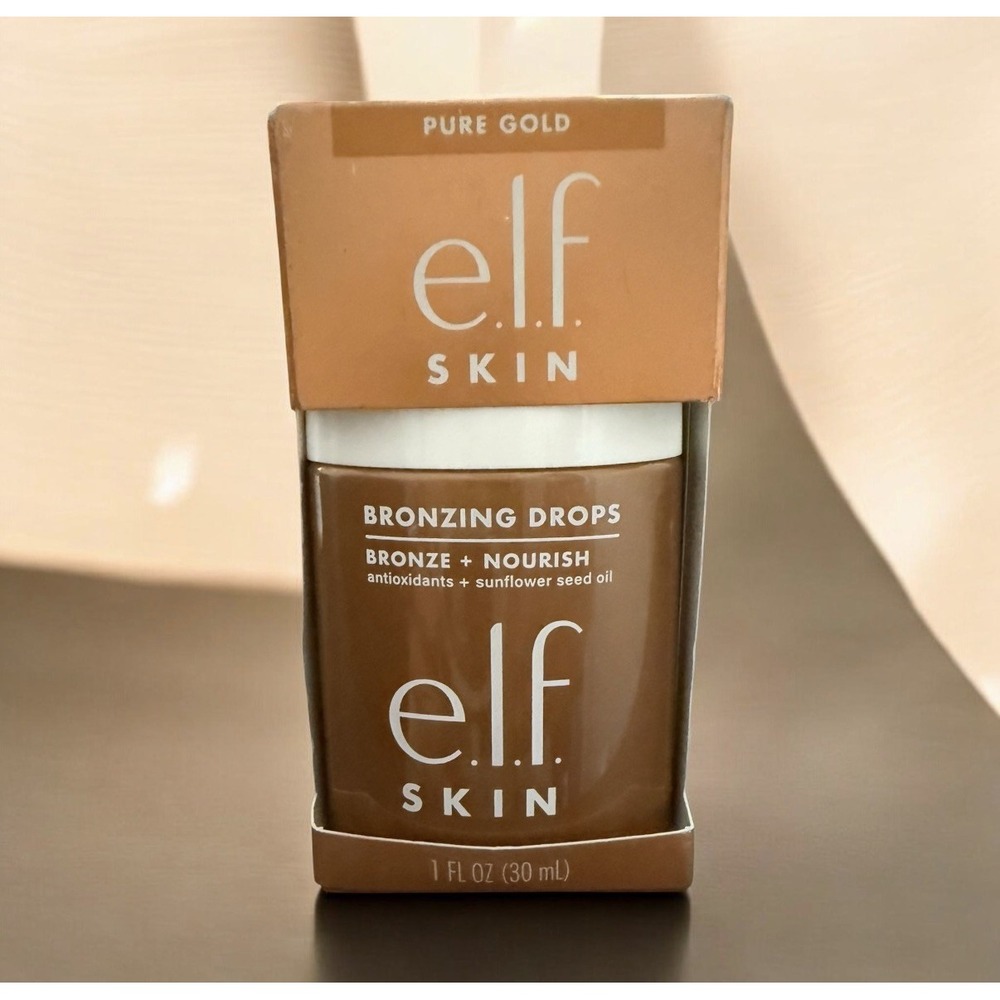 ELF Skin Bronzing Drops Pure Gold Bronze 2 (1oz 30mL) Full Size